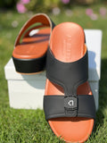 Al Aseel JO-001 Black, Men Arabic Sandal, Premium Quality, Genuine Leather, Made in Thailand