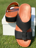 Al Aseel JO-008 Black, Men Arabic Sandal, Premium Quality, Genuine Leather, Made in Thailand