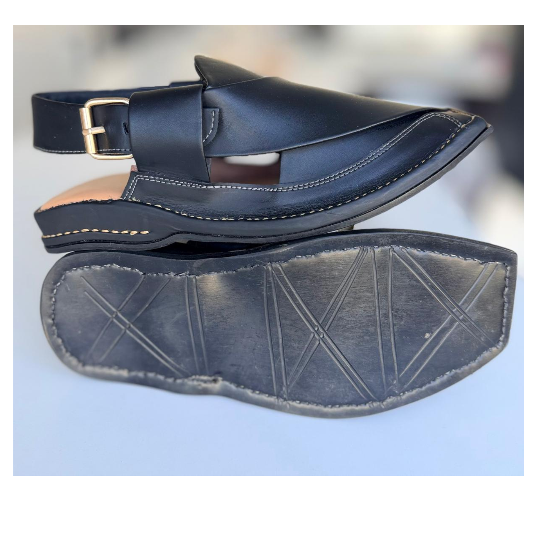 Zardari Peshawari Chapal Black Matt