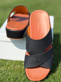 Al Aseel JO-015 Black, Men Arabic Sandal, Premium Quality, Genuine Leather, Made in Thailand