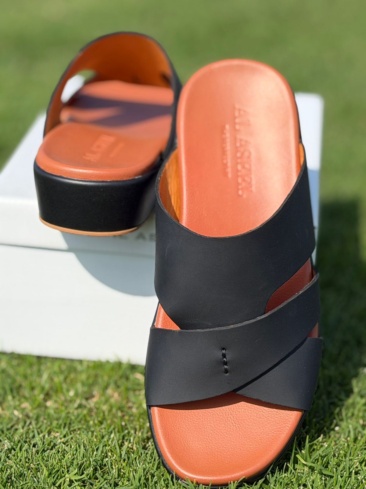 Al Aseel JO-015 Black, Men Arabic Sandal, Premium Quality, Genuine Leather, Made in Thailand