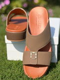 Al Aseel JO-011 Coffee, Men Arabic Sandal, Premium Quality, Genuine Leather, Made in Thailand